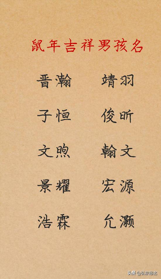 宝宝起名：鼠年吉祥男孩名