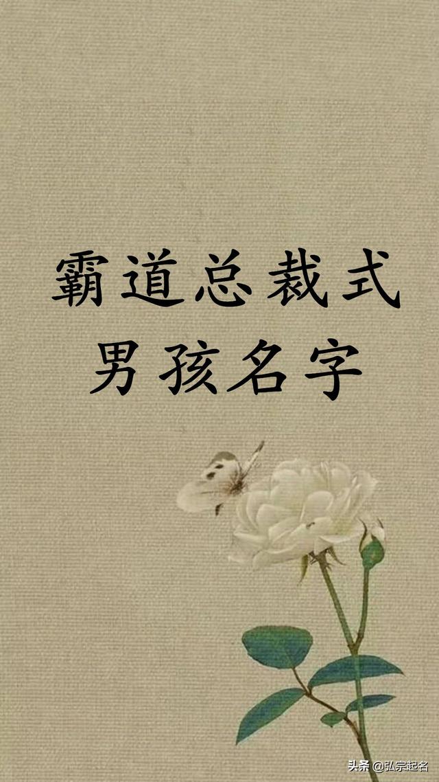 霸道总裁式的男孩名字，每一个都很男主范！