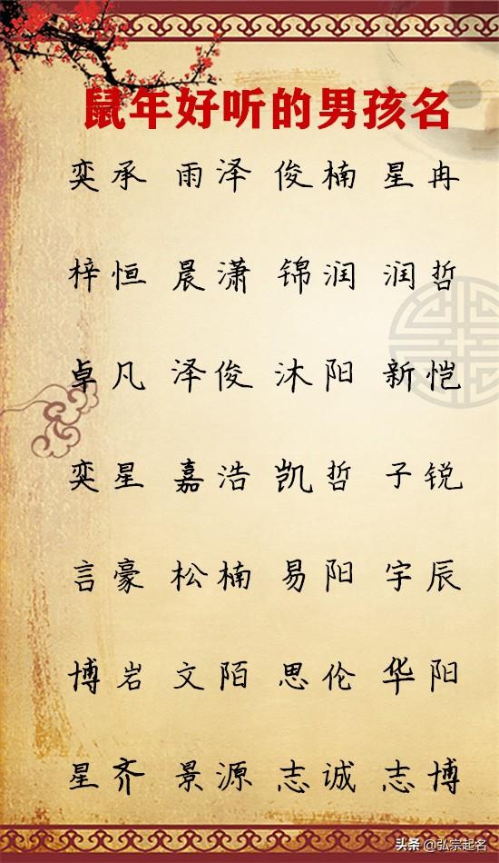 金鼠宝宝最好听的男孩名字