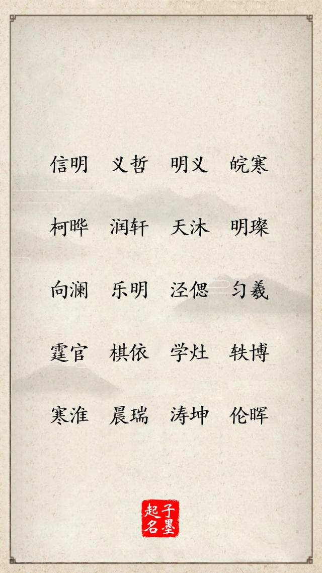 自信自爱、惊才风逸的男孩名字