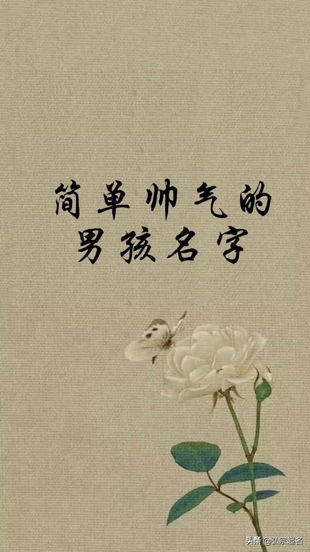 简单帅气好听的男孩名字